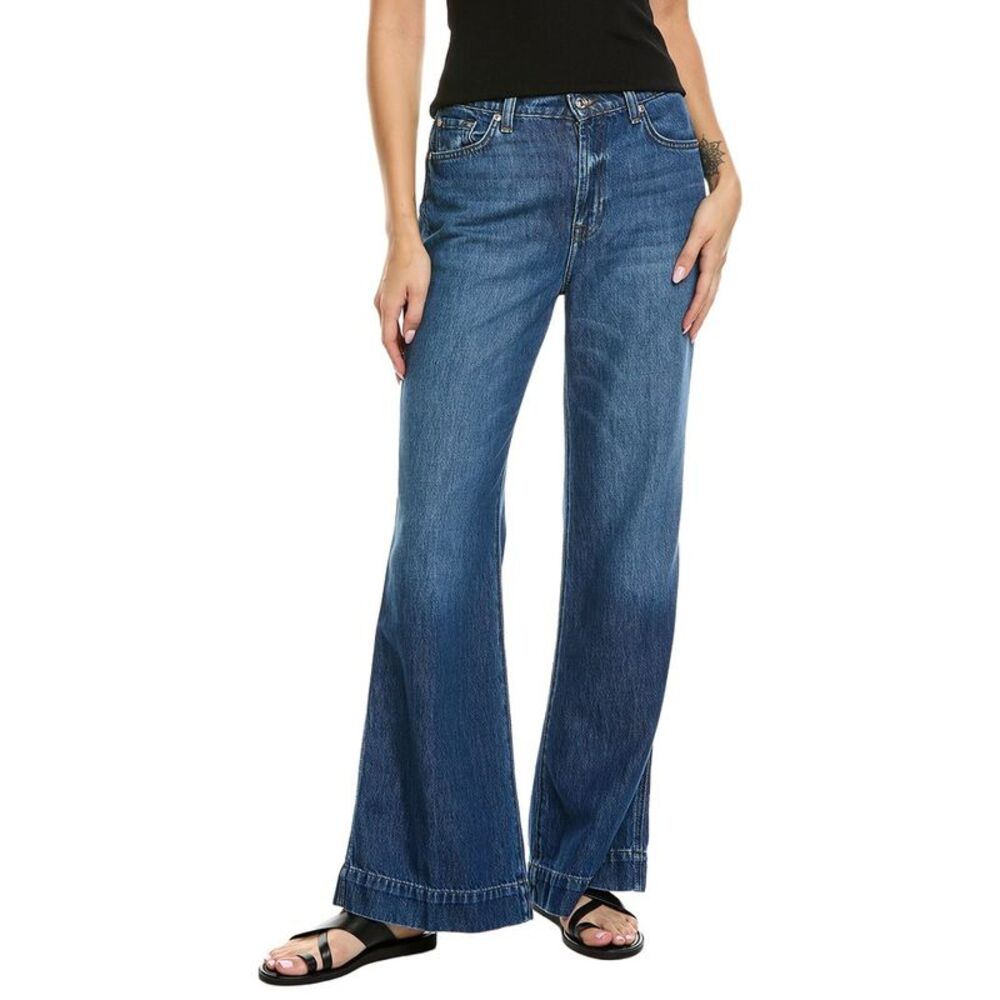 7 For All Mankind Womens  Modern Dojo Tailorless Jean, Blue